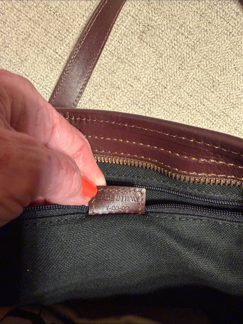 Burberry Haymarket Tan Check Canvas Tote with Brown Leather Trim - Picture 9 of 10
